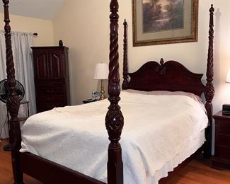 Four Poster Bedroom Suite (6 piece set) includes 2 matching night stands by Heirloom Traditions 