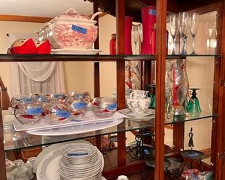 China; many coffee cups; several Christmas Theme dinner ware sets; 