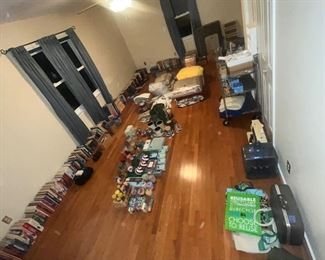 Book collection (MANY unused cook books; military books; a lot of first editions); Yankee Candle; handmade quilts