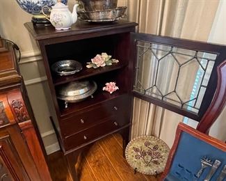 Leaded Glass Cabinet
