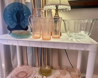 Pink and Blue Depression Glass