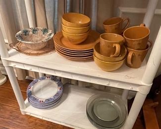 Pottery Dishes (are sold), Snowman Plates, Clear Plates