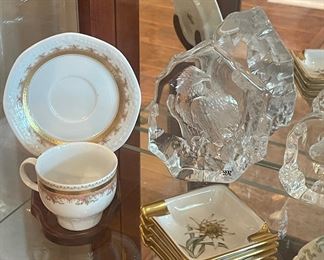 Rosenthal Germany Ashtrays, Mats Jonasson Crystal Paperweights