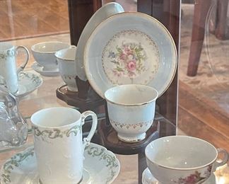 Variety of Vintage Cup and Saucers 