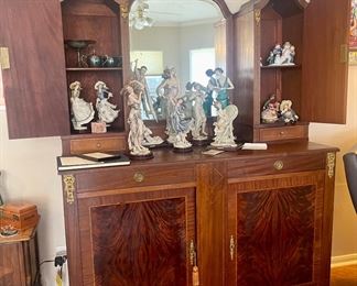 Walnut Side Bar Buffet Cabinet