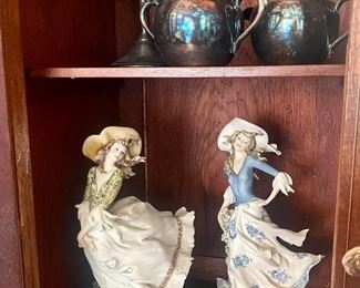 Giuseppe Armani Figurines Scarlett & Lady Jane, more Silver-Plate Statues Boxes with COA