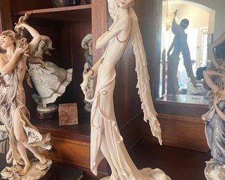 "Lady with Peacock” Giuseppe Armani Statue 