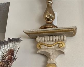 Wall Shelves, Brass Candle Holders