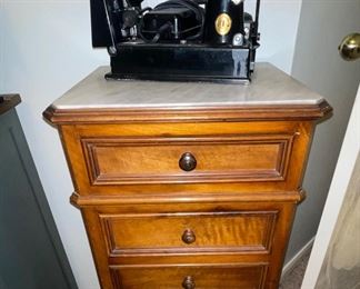 Antique 6 Drawer Oak Side Table 