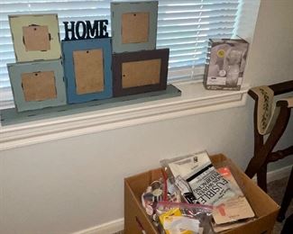 Variety of Sewing Items Thread, Patterns, Fabric, Tassels, Scissors 