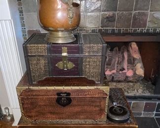 Decorative Chests Trunks, Coal Bucket Copper