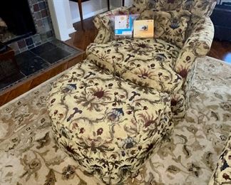 Star Furniture Wing Chair with Crescent Foot Stool 