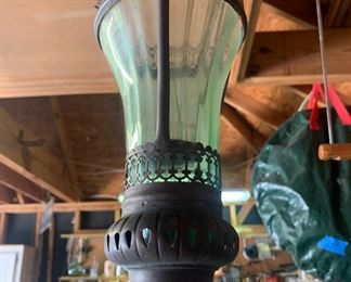 Green Glass Candle Holder