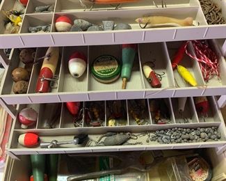Vintage Fishing Tackle in Tackle Box