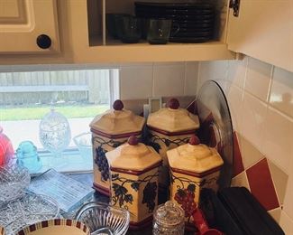 Grapes Canister Set, Measuring Cups and Spoons, Serving Dishes