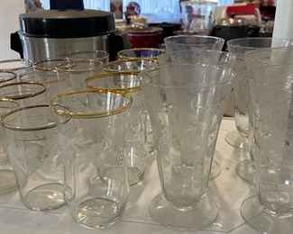 Antique Wheel Cut Goblets