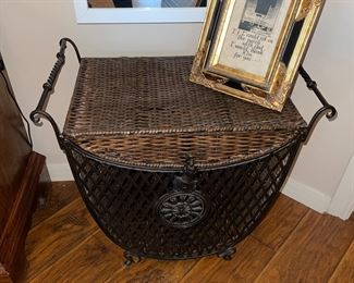 Medal & Wicker Storage Basket
