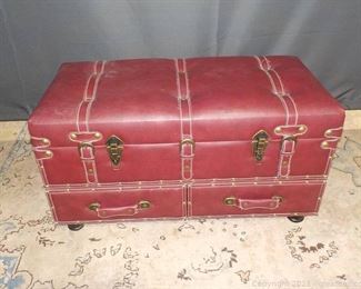 Burgundy Ottoman with Storage