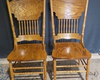 Pair of Beautiful Oak Dining Chairs