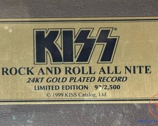 KISS "Rock and Roll All Nite" Limited Edition 24KT Gold Plated Record