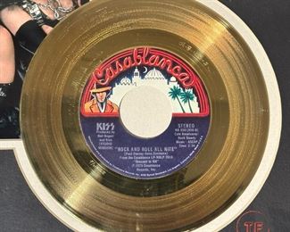 KISS "Rock and Roll All Nite" Limited Edition 24KT Gold Plated Record