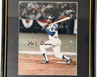 HANK AARON Signed Photo with COA