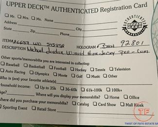 MICHAEL JORDAN Signed and Framed Jersey with UPPER DECK COA