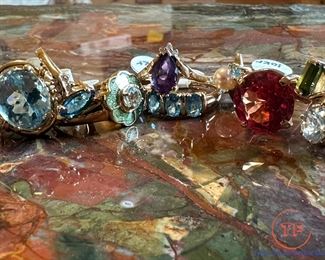 10K GOLD Rings with Precious and Semi-Precious Stones