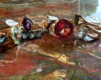 10K GOLD Rings with Precious and Semi-Precious Stones