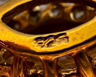 14K Gold necklace with Jeweled Sterling Silver Pendant