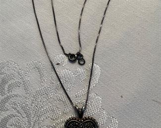 Sterling Silver Heart Pendant & Necklace