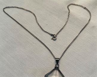Sterling Silver Necklace With Crystal Pendant