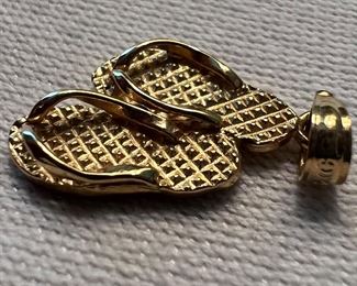 14K Gold Sandals Pendant