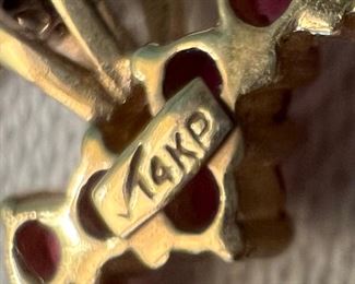 Sterling Silver Necklace With 14KP Gold Jeweled Heart Pendent 