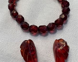 Amber Bracelet & Earrings