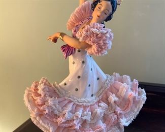 Vintage Dresden Porcelain Lace Figurine Woman  - Carmen