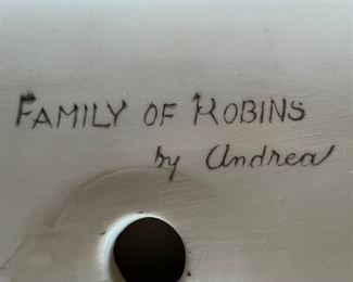 Andrea by Sadek "Family of Robins" Hand Painted Figurine