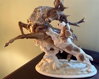Karl Tutter Hutschenreuther Porcelain Dog & Stag