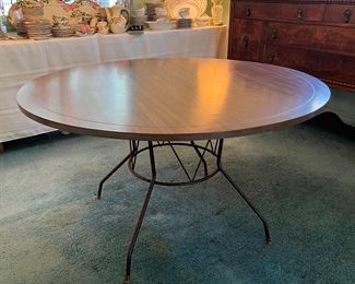 MCM Wrought Iron Frame Dining Table Designed by Richard McCarthy for Paul McCobb (47-1/2"D x 27"H)