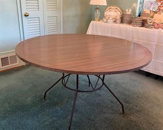 MCM Wrought Iron Frame Dining Table Designed by Richard McCarthy for Paul McCobb (47-1/2"D x 27"H)