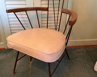 Set of Six MCM Wrought Iron Frame Dining Chairs Designed by Richard McCarthy for Paul McCobb