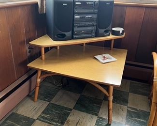 Mid-Century Rattan Corner Table by Heywood Wakefield

