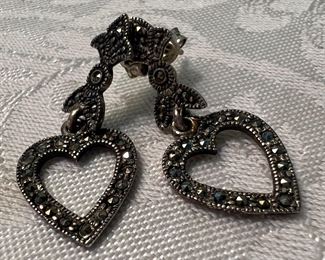 Sterling Silver Heart Shaped Earrings