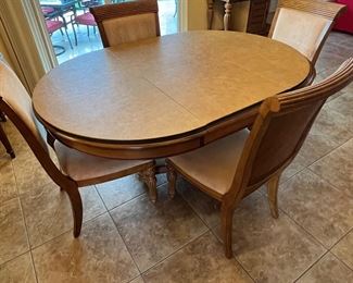 American Drew Grand Isle Dining Table 4 chairs, leaf and table cover