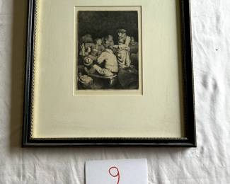 $500 - $750.	Original Old Master etching.  Cornelis Bega.  Measures approximately 5" by 7".