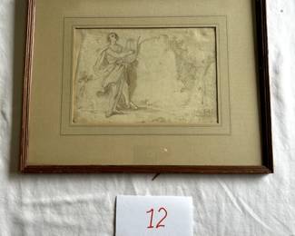 $500 - $750.	Old Master drawing.  Artist unknown.  Measures approximately 8" by 6".