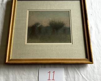 $750 - $1,000. Landscape painting.  Measures 9.5" by 8".  Initialed "W.C."  Attributed to Walter Clark.
