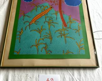 $350 - $500.	Asian print, illegibly signed and numbered.  Measures 20.5" by 29".