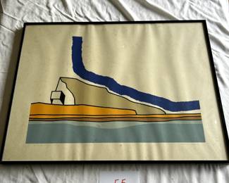 $350 - $500.	Screenprint, unknown artist, signed, numbered, titled.  Measures 29" by 22".