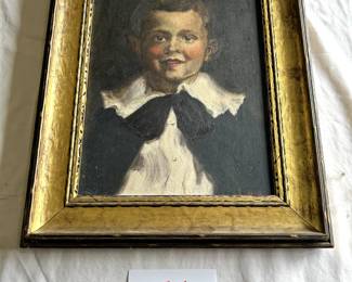 $500 - $750.	Ashcan school, portrait of a boy, oil on canvas.  Signed illegibly.  Measures 12" by 16".